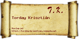 Torday Krisztián névjegykártya